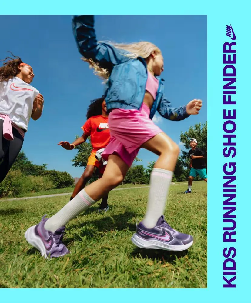 Child trying on running shoes